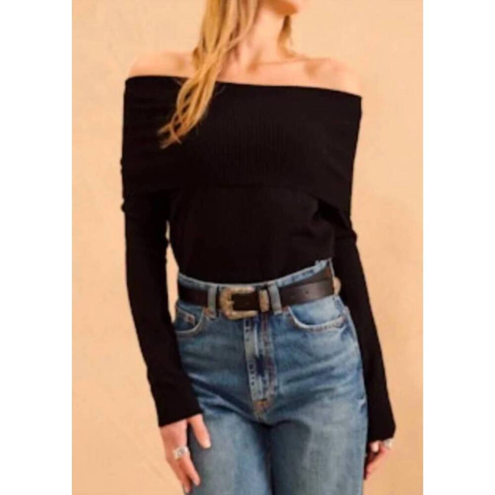 NEW JOHN + JENN damon top in caviar